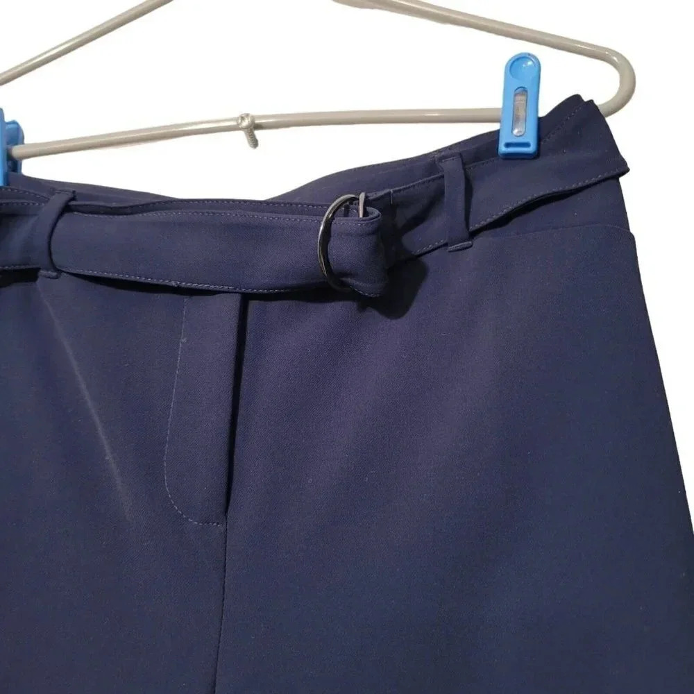 White House Black Market Pants Womens 4R Black Wide Leg Trouser Blue Classic Y2k - Picture 13 of 13